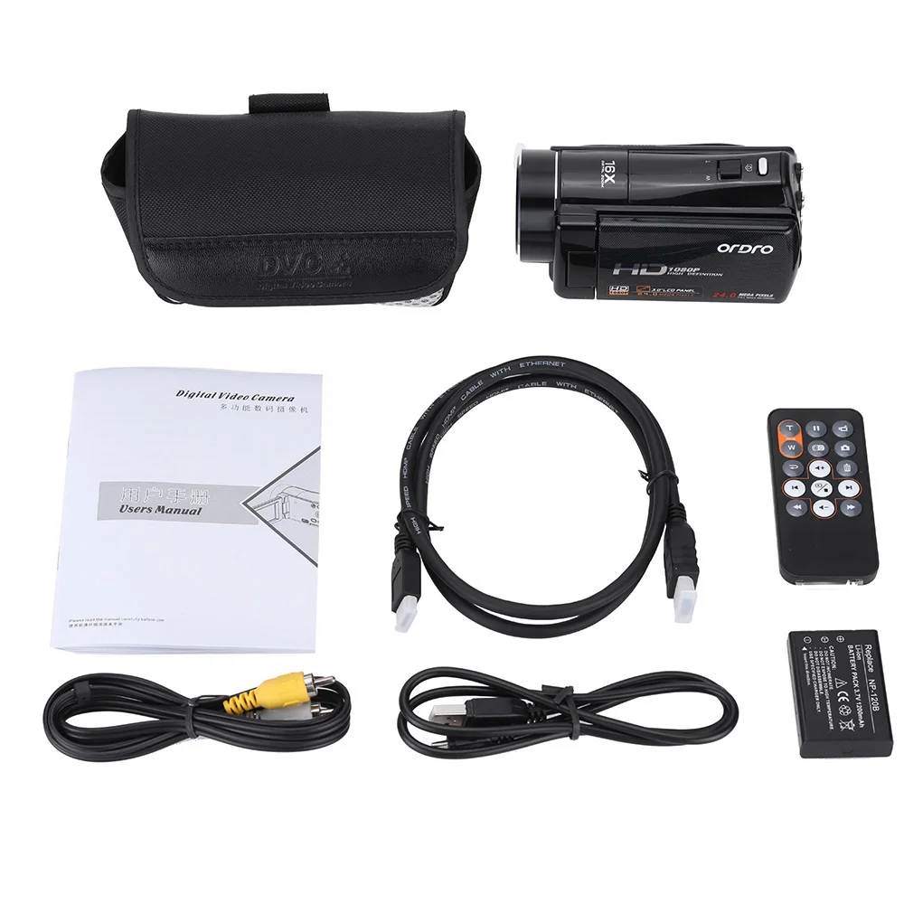 Andoer HDV-V7 1080P Full HD Цифровая видеокамера Макс. 24 мегапикселя вращающийся ЖК-экран Поддержка распознавания лица