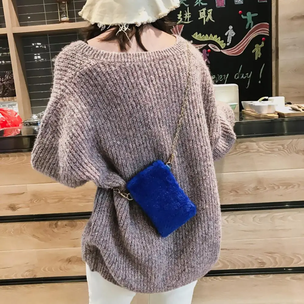 Женская сумка чистый цвет плюс модная однотонная мини флок сумки для телефона