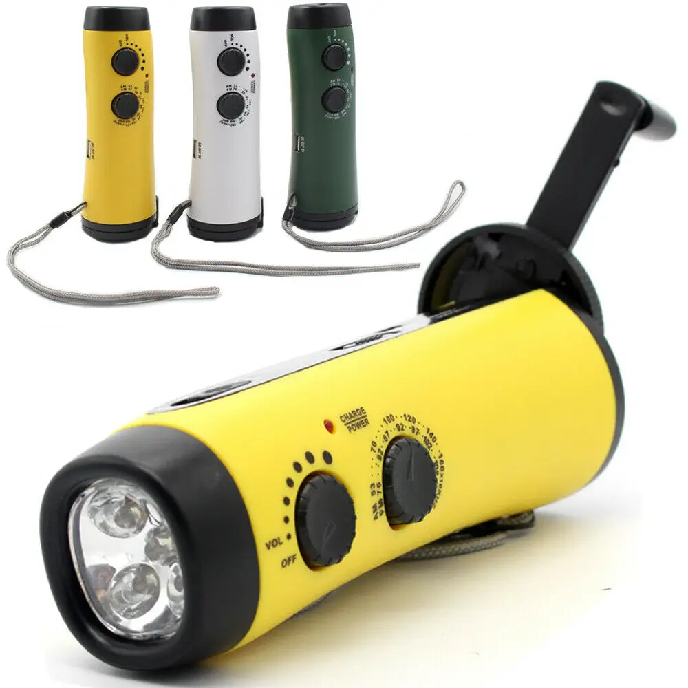 Портативный аварийный ручной генератор с питанием от USB радио AM/FM/WB вспышка