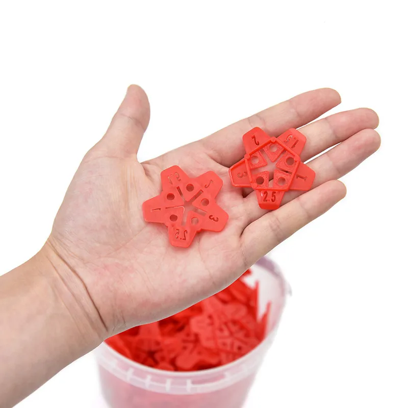 50pcs 5 Size Ceramic Gap Tile Leveling System Locator Cross Tile Leveling System Gap Manual Grout Pump Floor Construction Tools