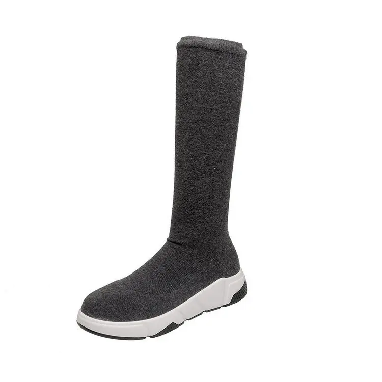 

2021 new women's over knee boots with knitted boots increased elastic flat bottom sports socks and high tube socks