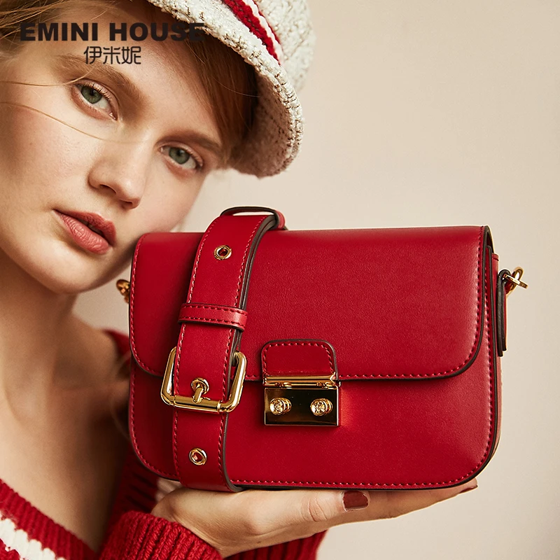 EMINI HOUSE классические сумки с замком женские из спилка женская сумка через плечо