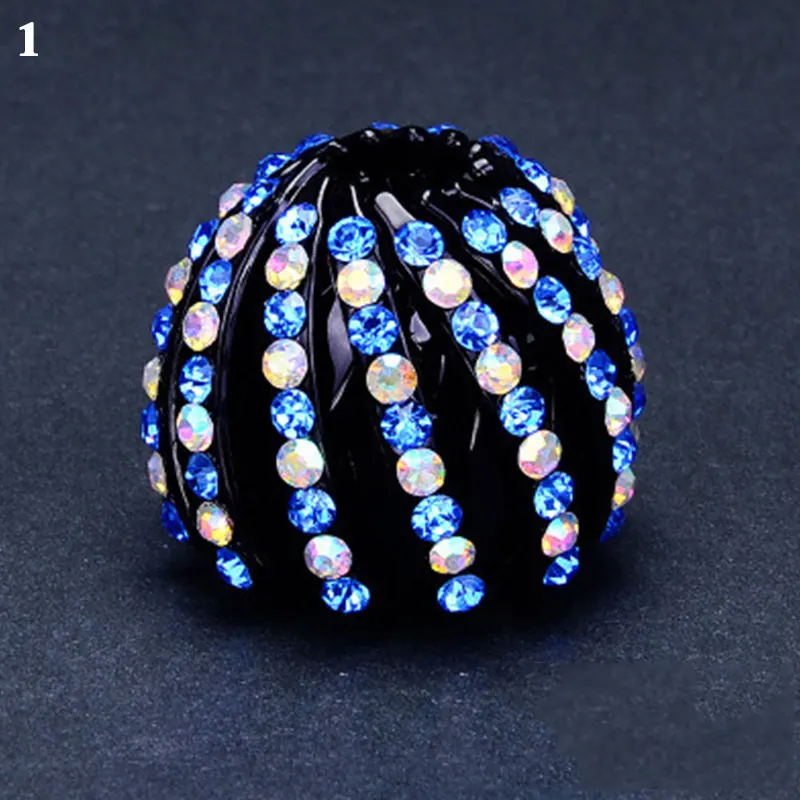 Новинка 2021 Женский пучок для волос с кристаллами коготь птичье гнездо Пряжка