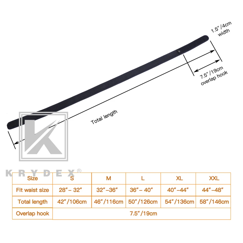 Тактический внутренний вкладыш без застежки KRYDEX 1 5 дюйма нейлоновый петельный