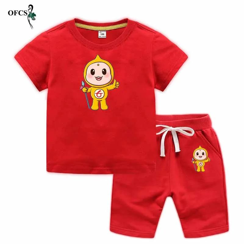

Best Seller Kids Sets Boys Summer New Children Short Sleeved T Shirt +Beach Pant 2Pcs/Lot Toddler Sport Suit 2-12 Years Clothing
