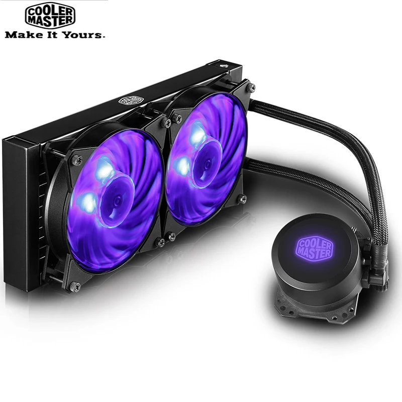 Кулер Master B120 B240 CPU кулер для воды 120 мм RGB тихий вентилятор Intel 1151 1155 1156 2011 2066 AMD AM4 AM3