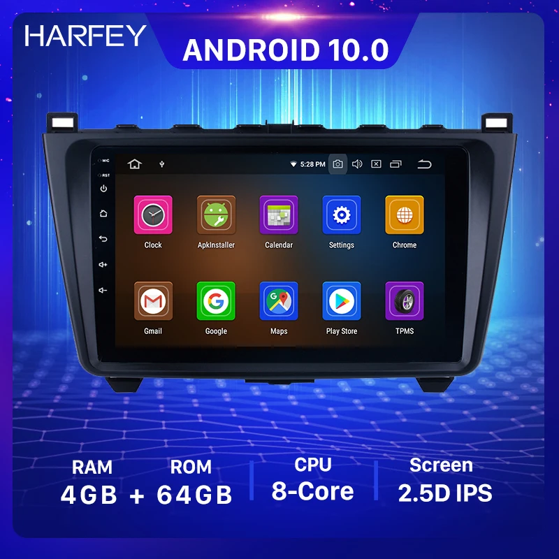 Автомагнитола Harfey мультимедийный проигрыватель с сенсорным экраном 9 дюймов Android