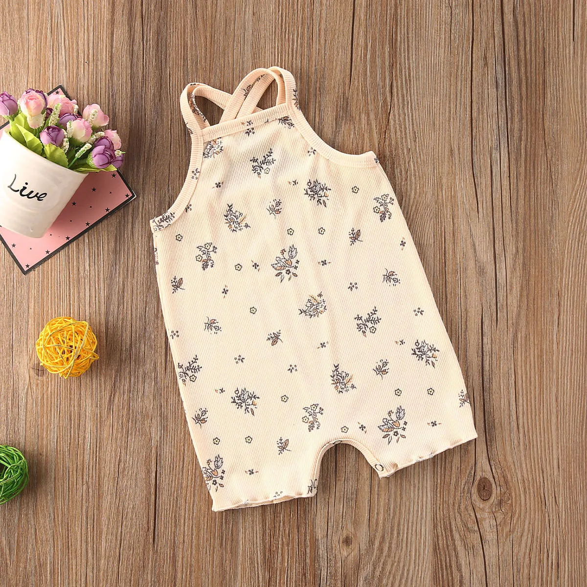 Дышащий комбинезон без рукавов для младенцев Летний милый Стильный маленьких