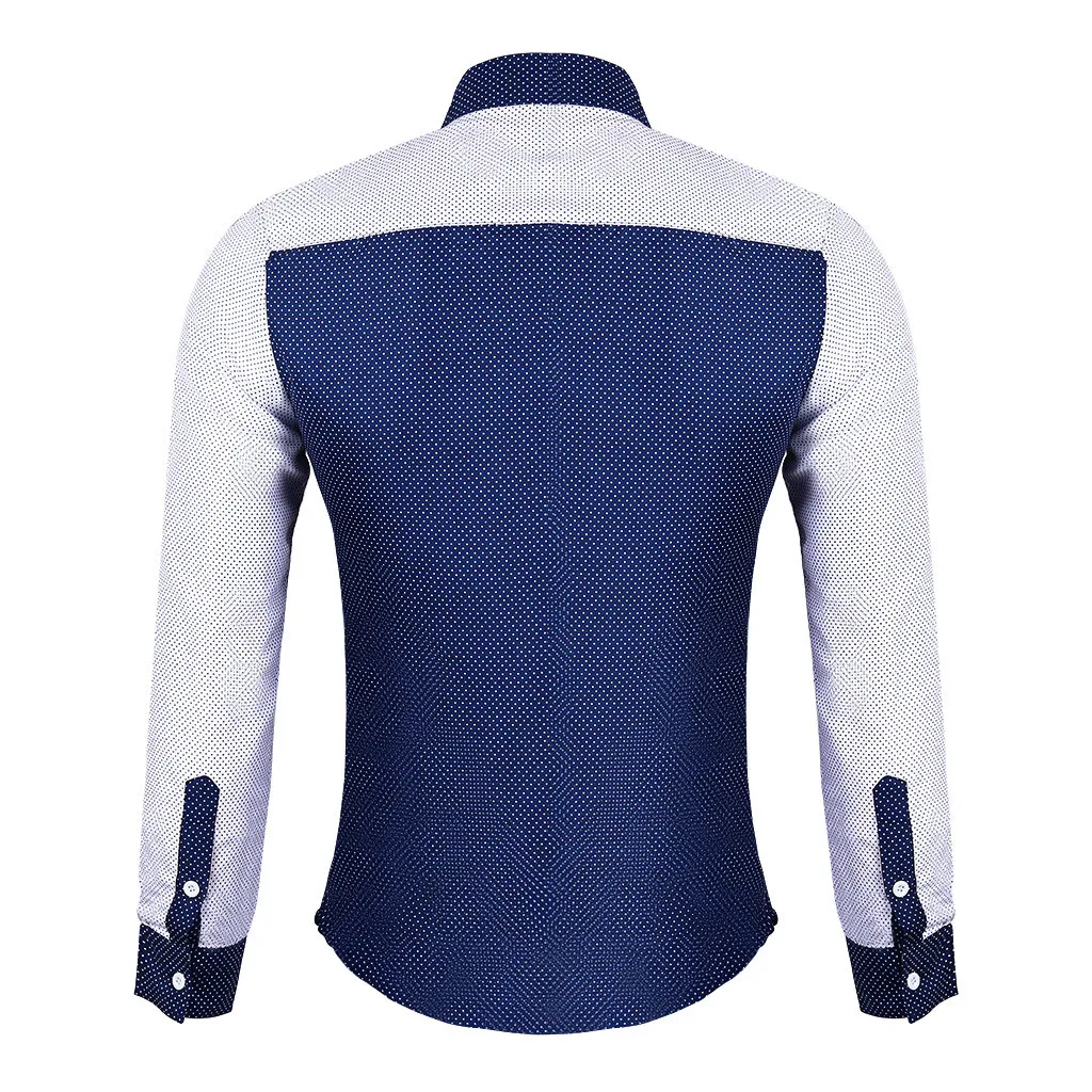 Модная мужская Роскошная рубашка с длинным рукавом Повседневная приталенная