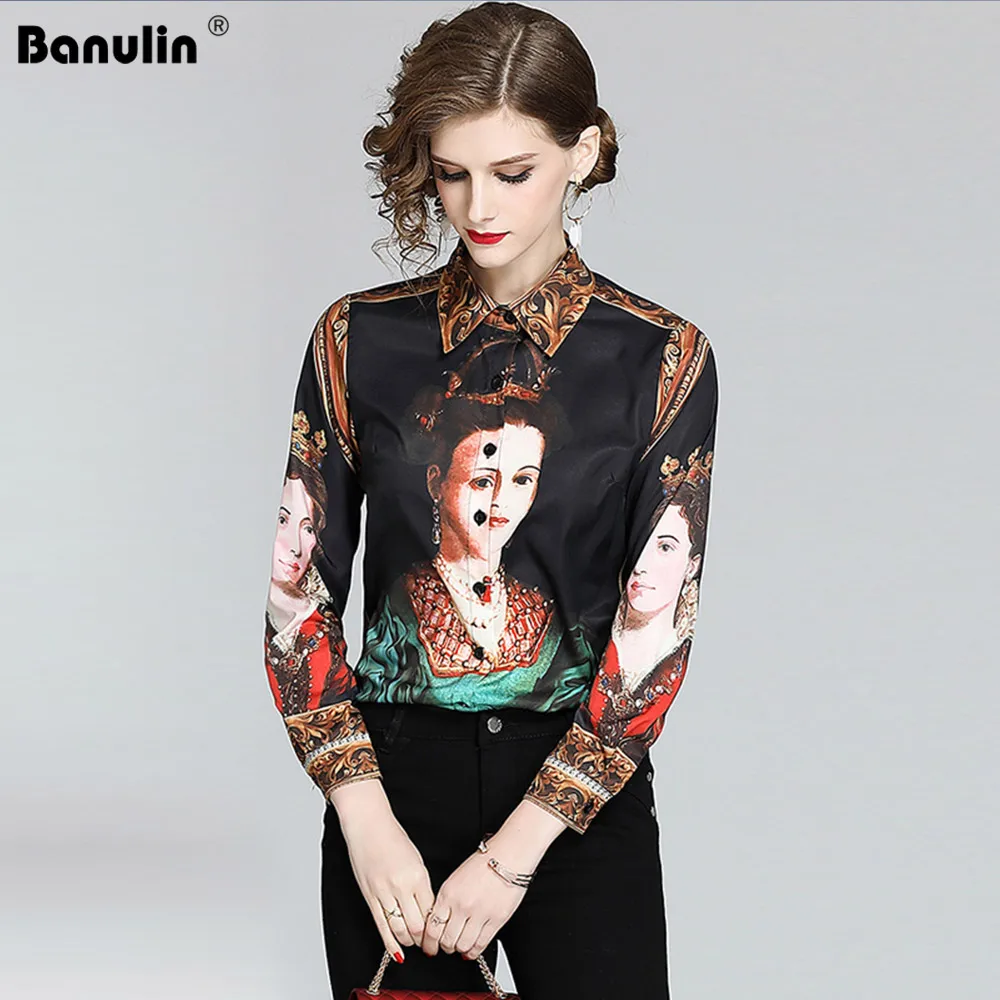 Женская модельная блузка с длинным рукавом винтажная размера плюс надписью Queen Oil