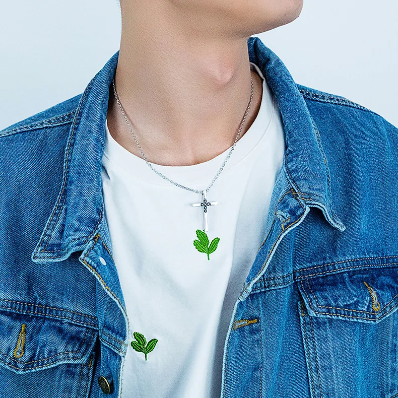 Hemiston простые Нержавеющая сталь циркон крест кулон для влюбленных Титан сталь