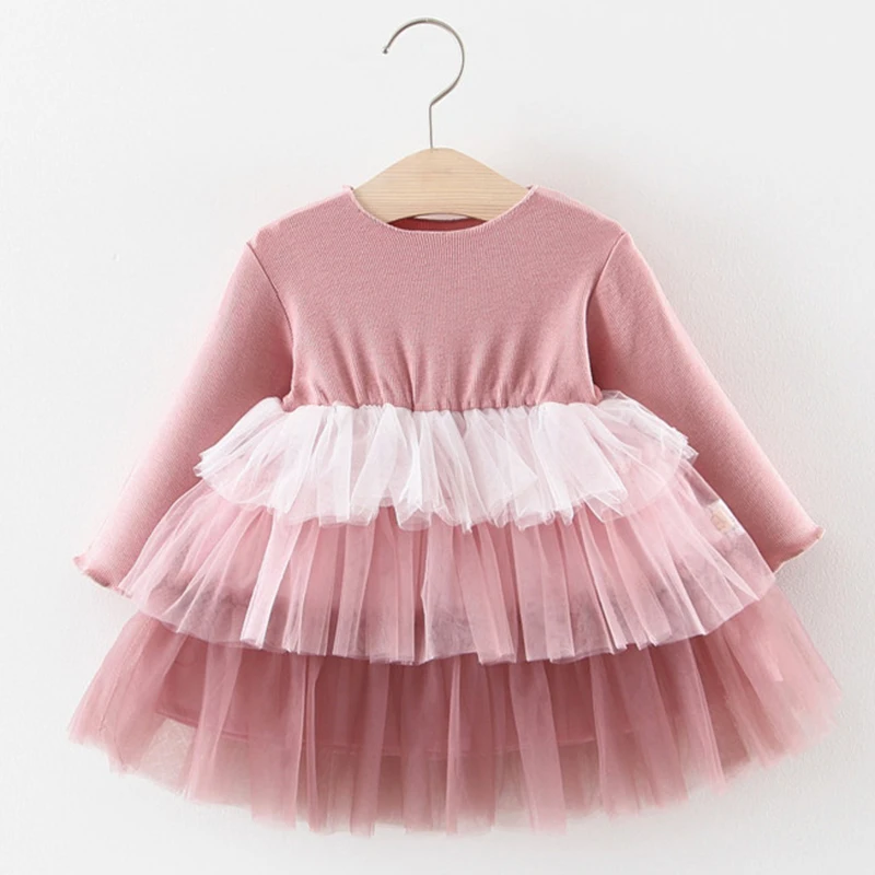Сетчатое бальное платье для маленьких девочек розовое пачка принцессы с