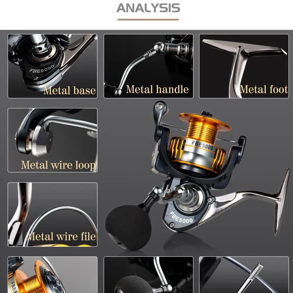 Полностью Металлическая Рыболовная катушка HiMISS однонаправленный спиннинг с