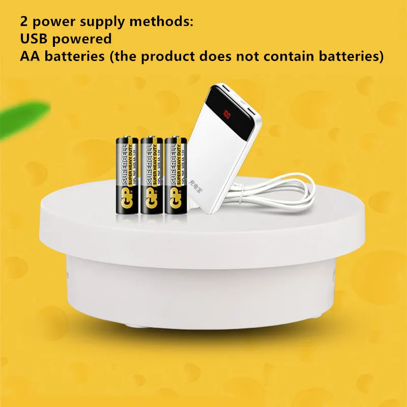 Вращающийся поворотный стол для фотографий с USB-регулятором скорости вращения на