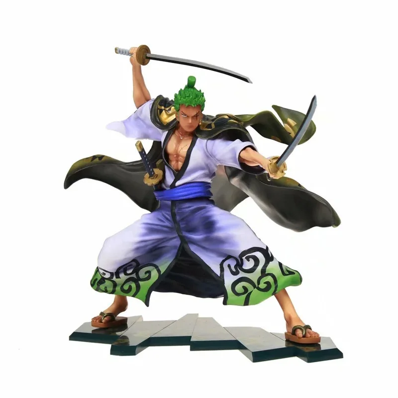 

One Piece Figure GK Roronoa Zoro Action Figure Anime 24cm PVC Model Toys Santoryu Combat Version Figma Statue Doll Children Toys
