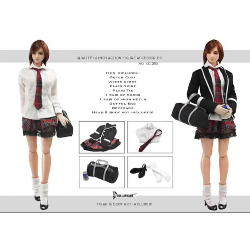 

In Stock CC255 Gothic 1/6 Sexy Japanese Students School Uniform Set for 12 inches kumik Verycool Action Figure Body