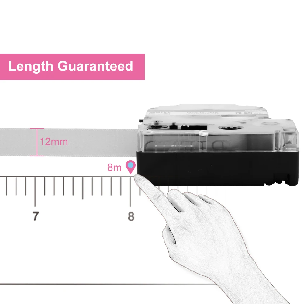 Labelife 1 шт. 12 мм кВт стандартная совместимая с Epson LabelWorks лента LK черная на белая для