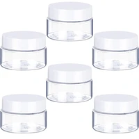 6pcs 30ml40ml50ml60ml80ml clear plastic jar with lids refillable empty cosmetic sample lotion face cream bottle containers