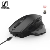seenda rechargeable 2 4g wireless mouse 6 buttons gaming mouse for gamer laptop desktop usb receiver silent click mute mause
