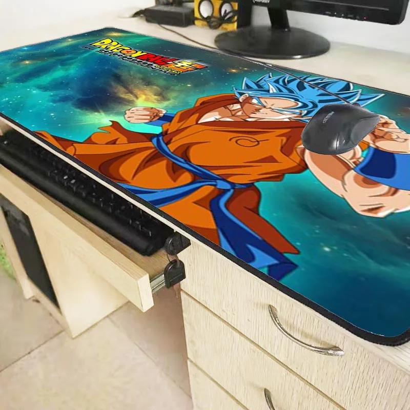 Mairuige Dragon Ball и super Goku аниме Офисный Компьютерный стол большой коврик 90*40/60*30 см Клавиатура замок край игровой коврик для мыши Настольный коврик