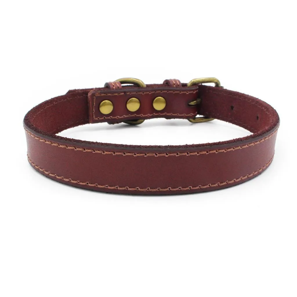 Ошейник для собак кожаный мягкий ошейник регулируемый больших дрессировочные