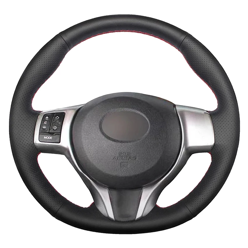 

Black Genuine Leather Hand-stitched Car Steering Wheel Cover For Toyota Yaris 2012-2019 Subaru Trezia 2011-2015