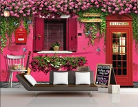 customize modern mural 3d stereo geometry city building street photo wall paper personality creative coffee shop 3d wallpaper