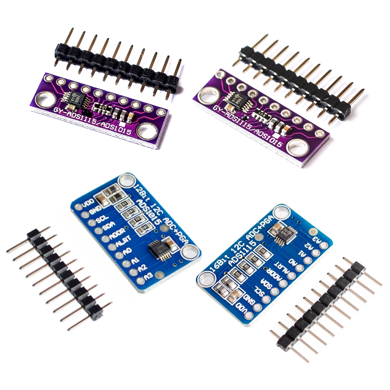 16-битный I2C ADS1115 ADS1015 модуль ADC 4-канальный с усилителем усиления Pro 2 0 в до 5 В для