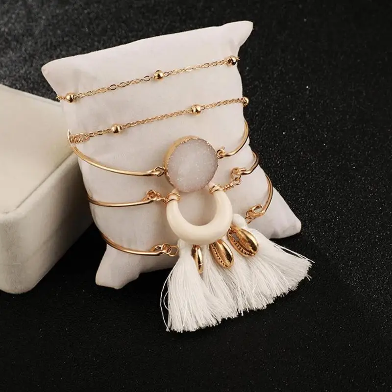 Женский многослойный браслет в богемном стиле браслеты из натурального камня с