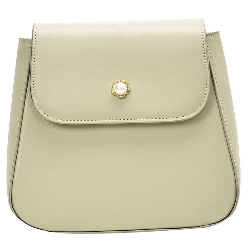 

Solid color Leather Crossbody Bags For Women 2021 Travel Handbag Fashion Simple Shoulder Messenger pearl Ladies Cross Body Bag