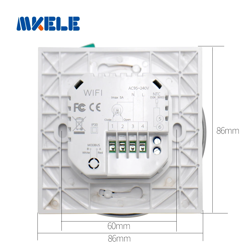 Круглый умный Wi-Fi контроллер термостата с сенсорным экраном для системы теплого