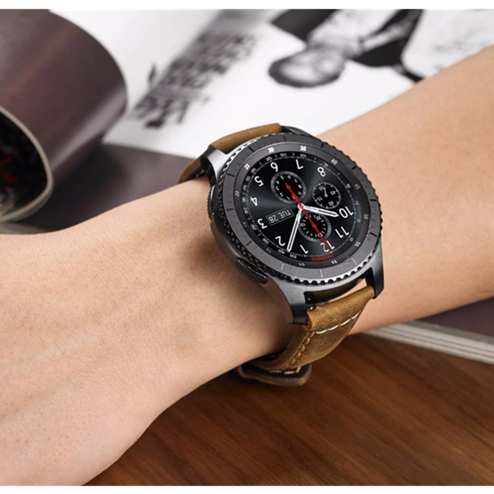 Ремешок 20 мм или 22 мм для Samsung Galaxy Watch4 Classic Band 46 мм или 42 мм из натуральной кожи на запястье, браслет для часов Watch 4 44 мм или 40 мм.