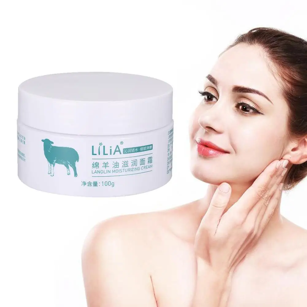

Face Cream Collagen Moisturizer Sheep Oil Cream Lanolin & Brightening & Skin Moisturizing Hydrating Soothing 100g Cream P6A5