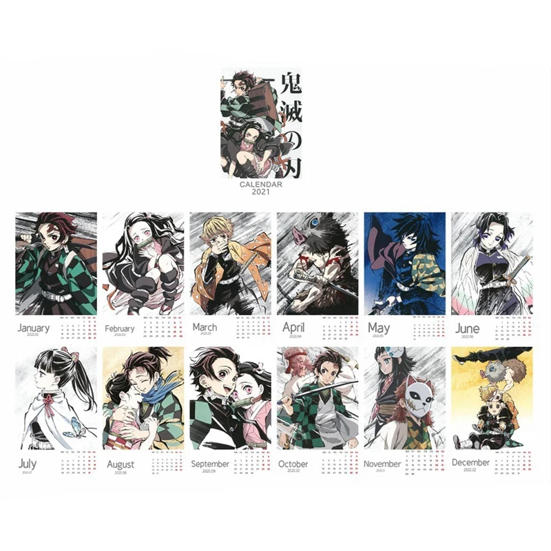 

Desk Calendars Daily Schedule 2021 for Anime Demon Slayer Kimetsu No Yaiba Desk Calendar Kamado Tanjirou Cartoon Figure Planner