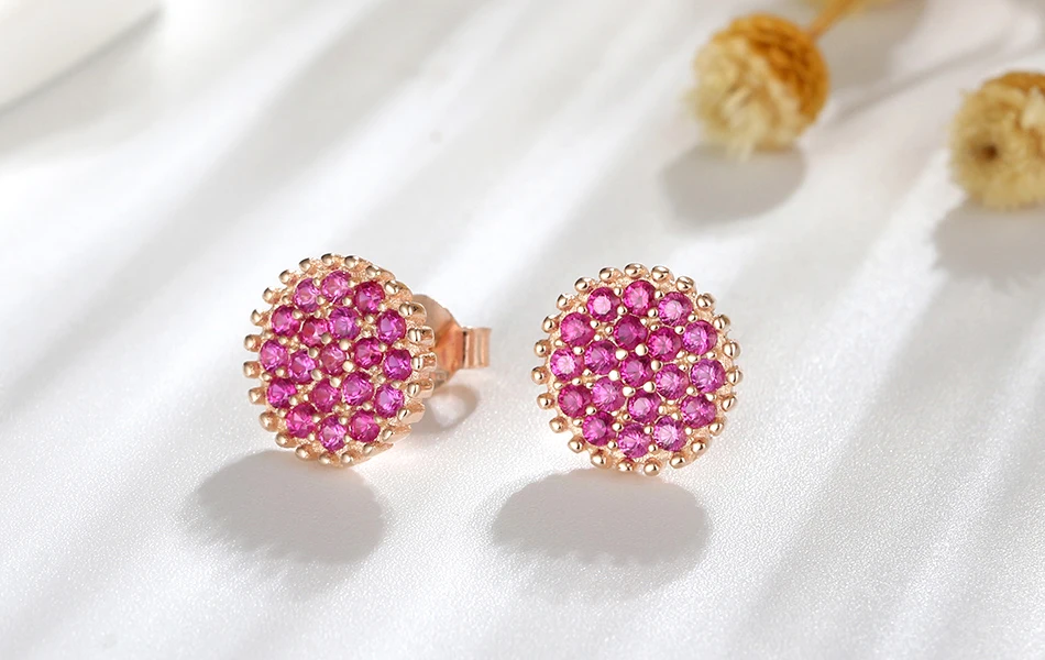 ORSA JEWELS новейший цветок серьги гвоздики AAAA розовое золото циркон Настоящее серебро 925 пробы женские серьги Элегантные ювелирные изделия SE161