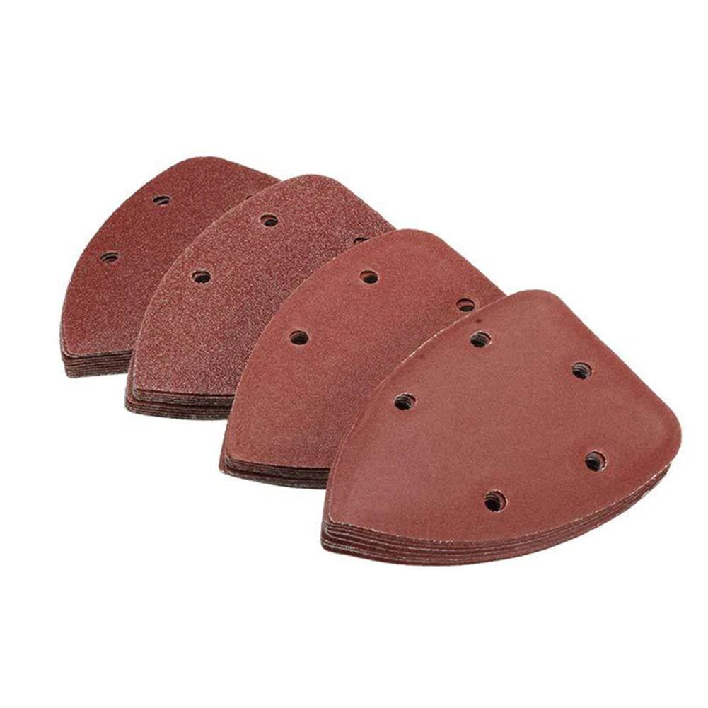 

40pcs/set 5-hole Triangular Sandpapers Sheets Mixed Grit Self-adhesive Delta Sanding Polishing Pads Sander Abrasive Tools