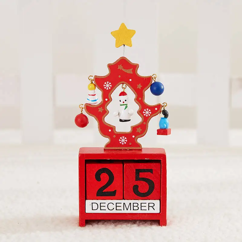Рождественский подарок календарь деревянные украшения настольные Предметы