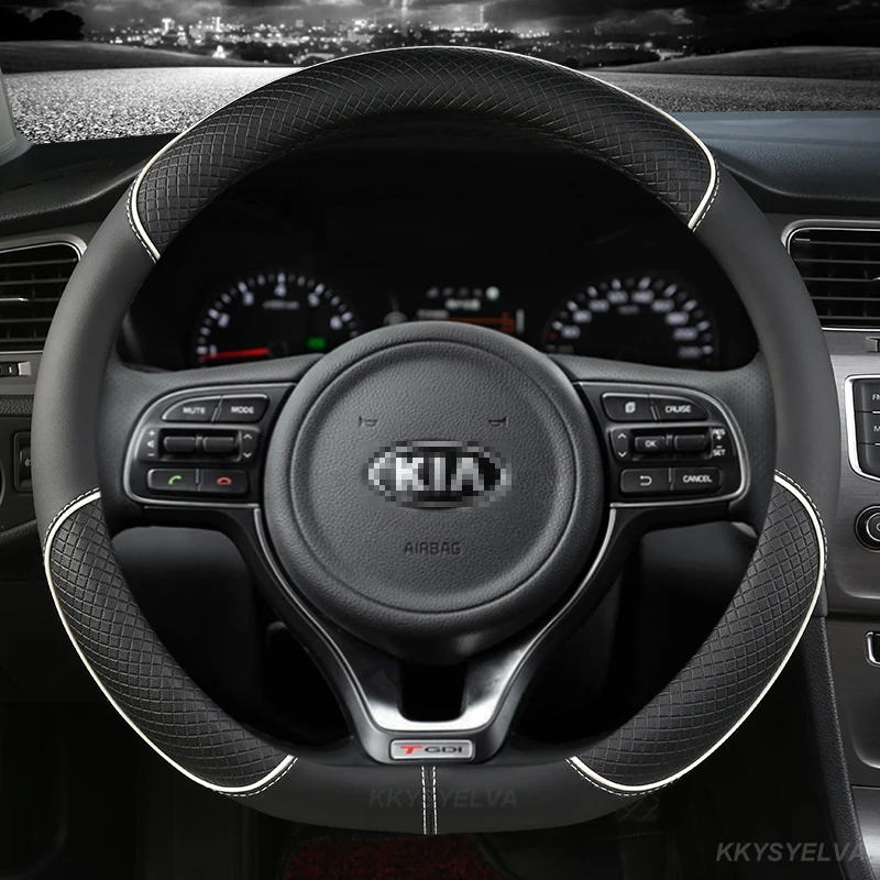 

Кожа из Микрофибры Чехол рулевого колеса автомобиля для Kia K3 K4 K5 KX1 KX3 KX5 Rio 2 3 4 X Line Kombi Sedan авто аксессуары интерьер