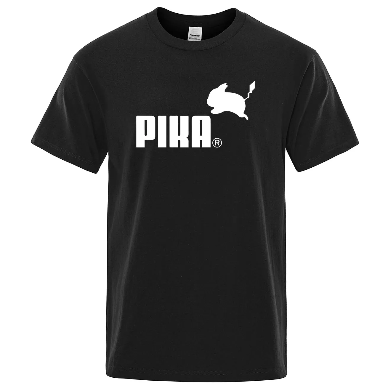 Летняя новая футболка Pika, мужские футболки с японским Аниме Покемон, футболки с Пикачу для мальчиков, хлопковая футболка с коротким рукавом, мужские повседневные футболки, топы - Цвет: black 5