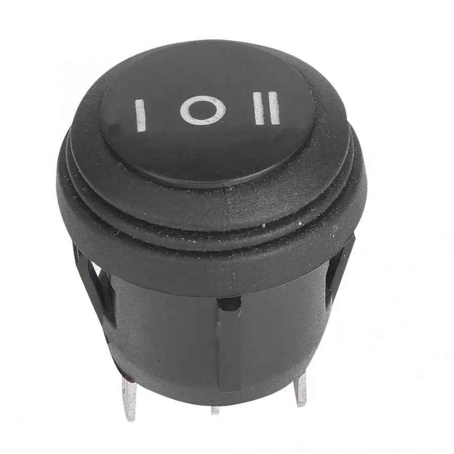5pcs High Quality 3 Position ON/OFF/ON Black Round Rocker Switch Pin 10A/125V 6A/250V Wireless Boat | Обустройство дома