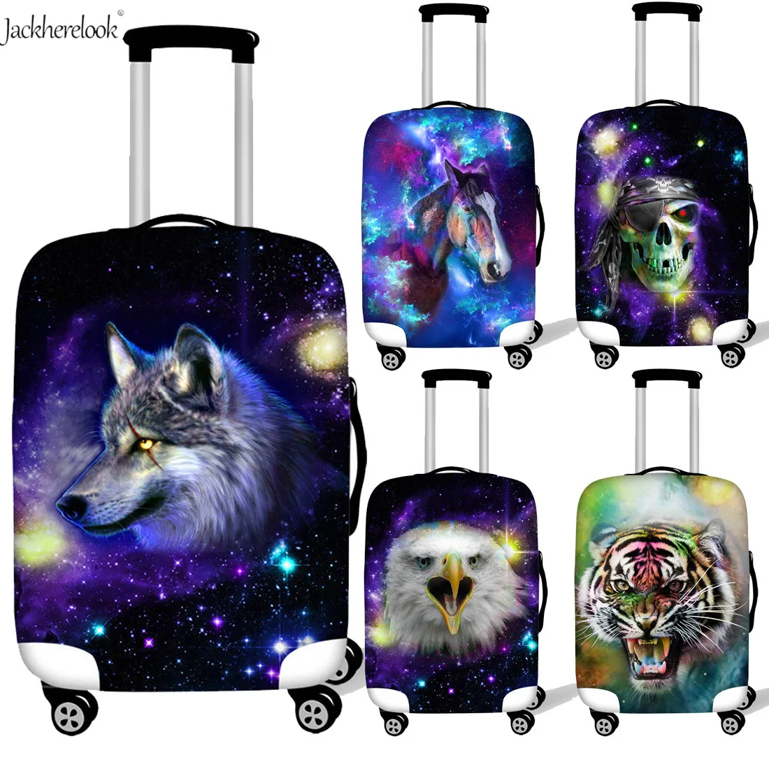 Сумка для багажа Galaxy Wolf с принтом защитный лист Дорожный чемодан