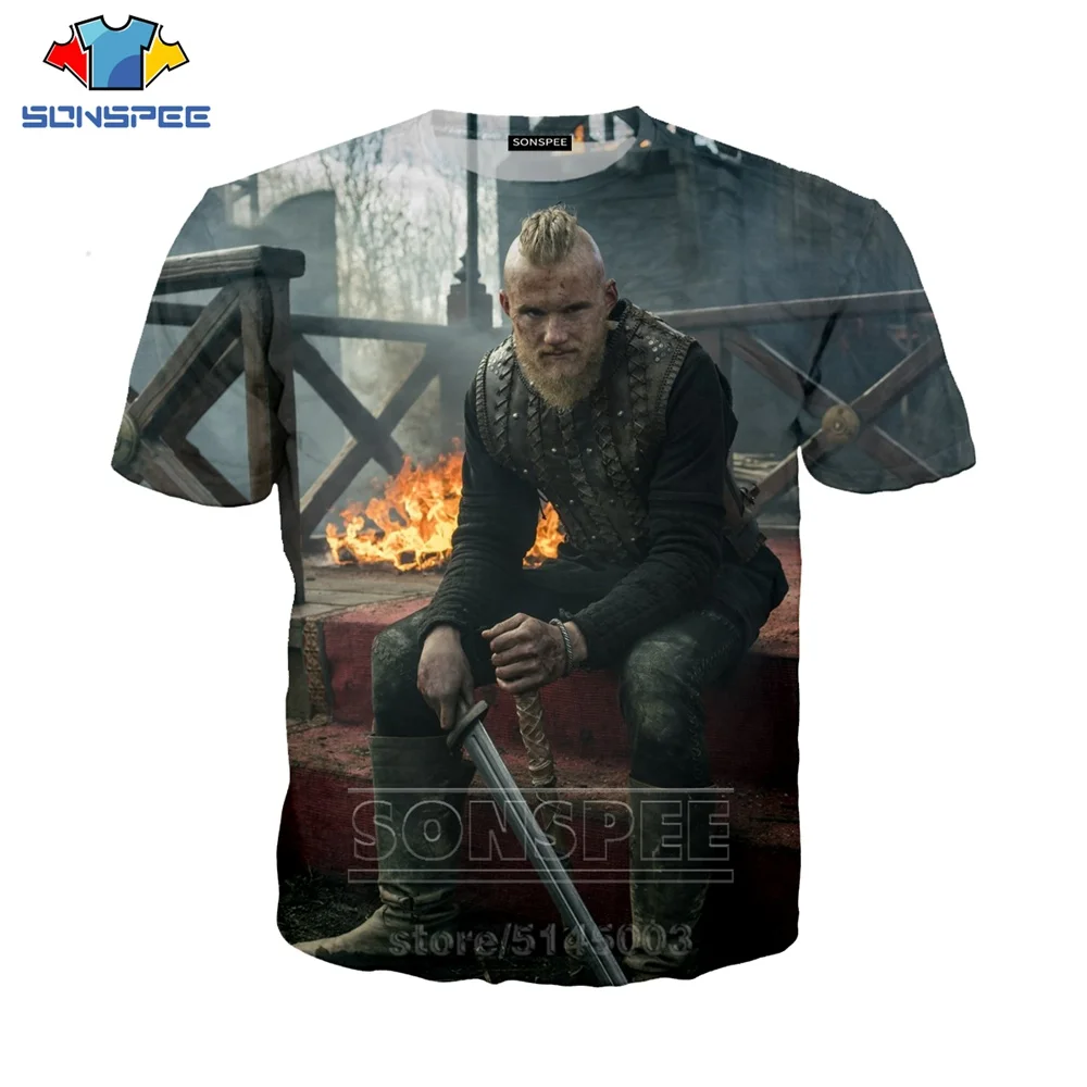 2 Vikings футболка Летняя для мужчин женщин Рагнар лотброк Толстовка 3D принт ТВ короткий рукав хип хоп топ с круглым вырезом Модный пуловер C074-03 - Цвет: 2