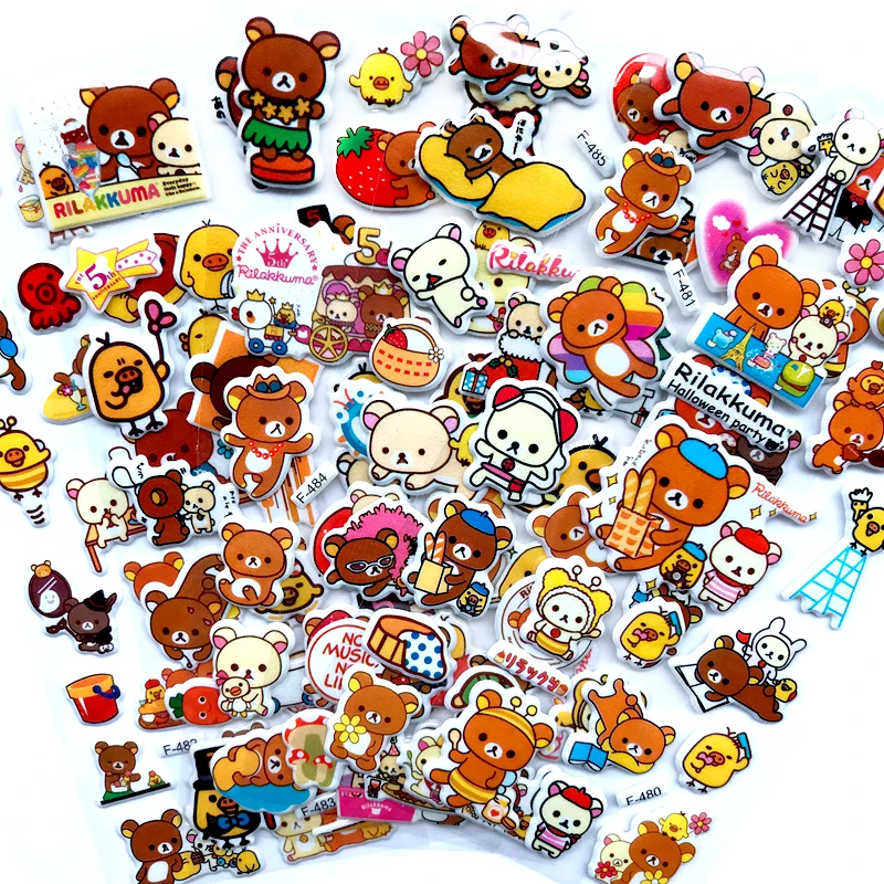 5 шт 3D выпуклые наклейки Милые Носки с рисунком медведя из мультика