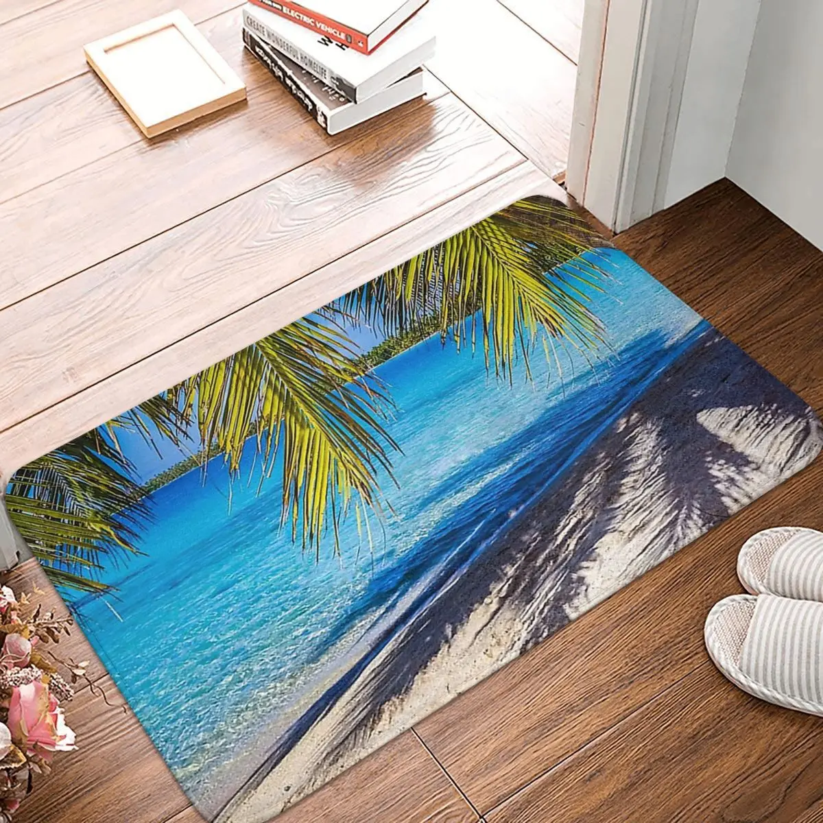 Shadows On The Beach Carpet Soft Rug Non-Slip Tropical Seascape Hawaii Absorbent Mat for Home Bathroom Bathtub Shower Mats | Дом и сад