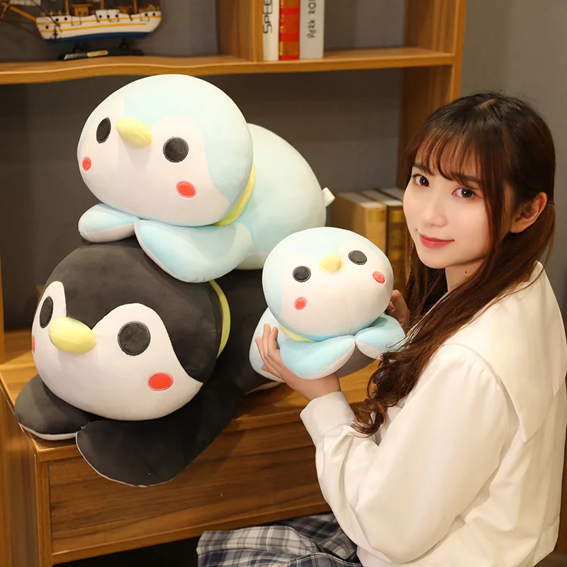 

Cute Penguin Girl Sleeping Pillow Soft Curative Plush Doll Penguin Throw Pillow Birthday Present Good Elasticity Smooth Fabric