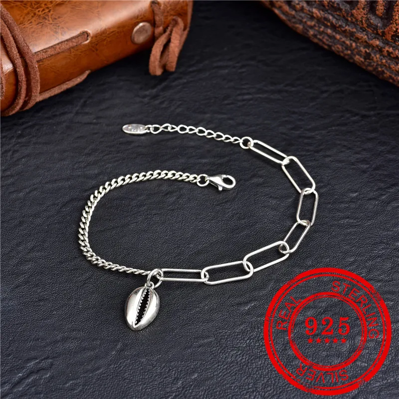 Sterling Silver 925 Bracelet Shell Pendant Handmade Chain Women's Boutique Wedding Gifts Hot | Украшения и аксессуары