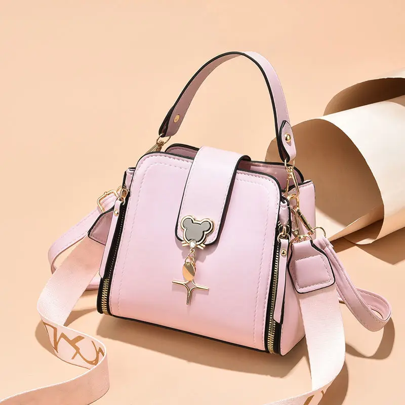 

Little fresh bag women 2021 new fashion Korean style bucket bag women's versatile handbag One Shoulder Messenger Bag