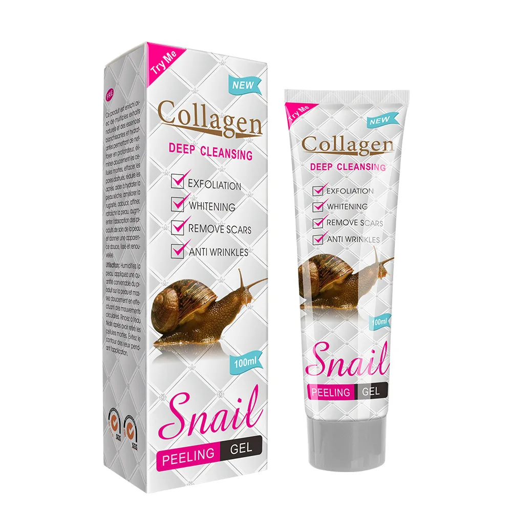 

100ml Facial scrub exfoliating collagen snail horny soothing gel gentle cleansing pores facial peeling chicken skin dead skin