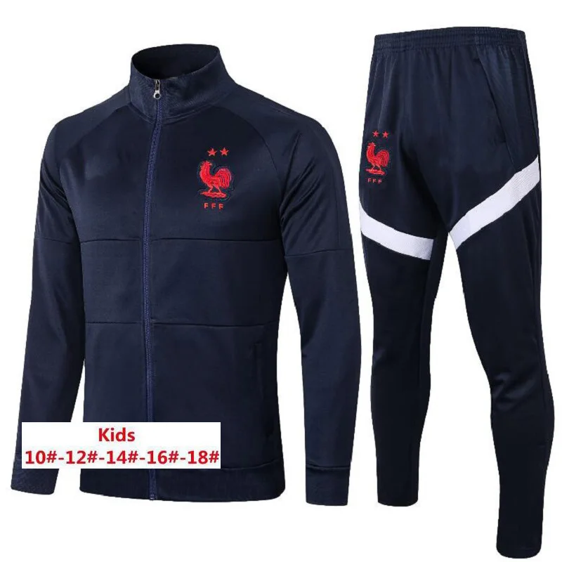 

Mens tracksuit football training suit 2020 2021 Adult and kids soccer tracksuit tuta survetement foot chandal futbol france kids