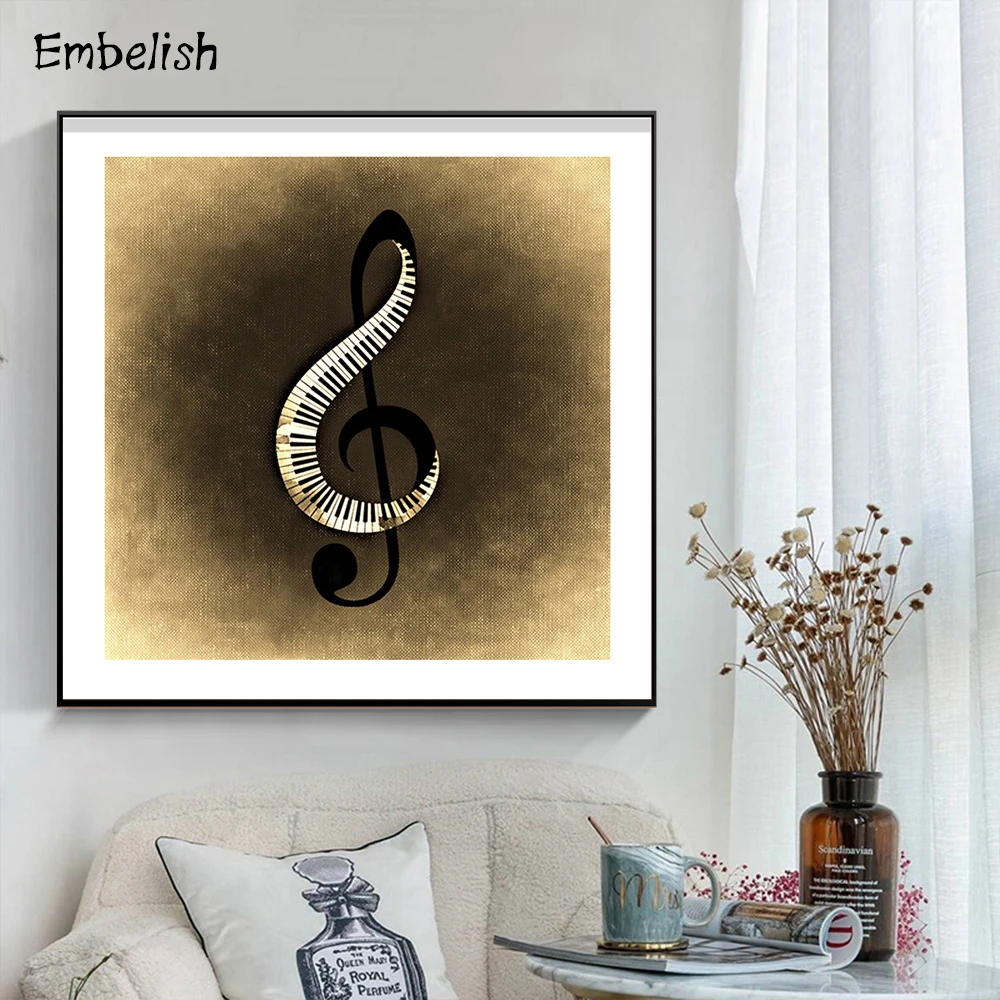 

1 Pieces Large Size Music Notes Large Wall Art Posters For Living Room Modern Home Decor Artworks HD Canvas Paintings